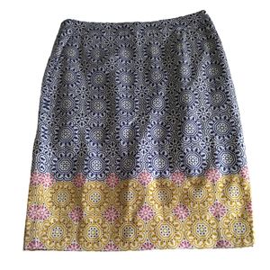 Boden Size US 8R Floral Geo Print Pocketed Pencil Skirt